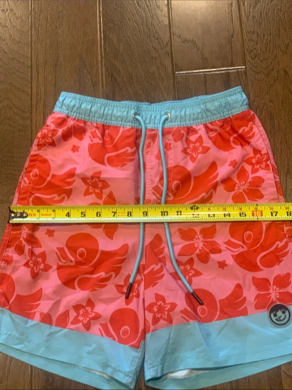 Neff Mens Pink Red Floral Duck Print Board Shorts Swim Trunks Medium